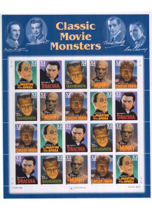 STATI UNITI D'AMERICA 1996 foglietto composto da 20 valori classici film Horror